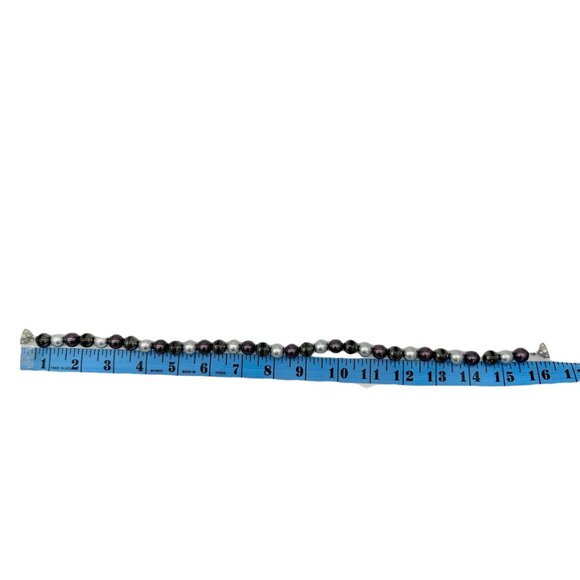 Premier Designs Multicolor Faux Pearl Necklace 14 inch Rhinestone Magnetic Clasp - Picture 5 of 8